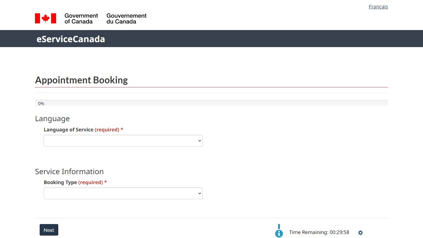 Appointment Booking - E-service Canada.ca